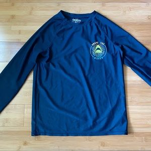 OshKosh Boys Navy Brave The Waves Long Sleeve Rashguard Size 14